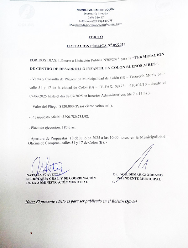 Municipio de Colon PBA