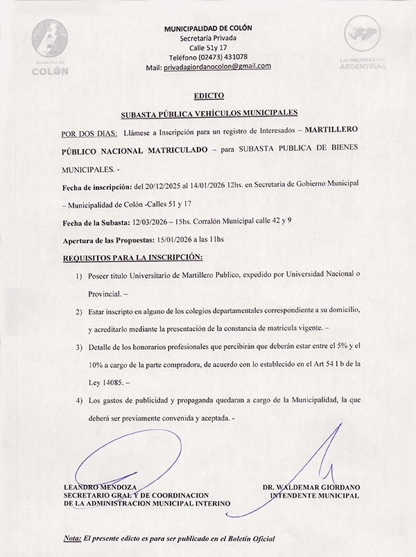 Municipio de Colon PBA