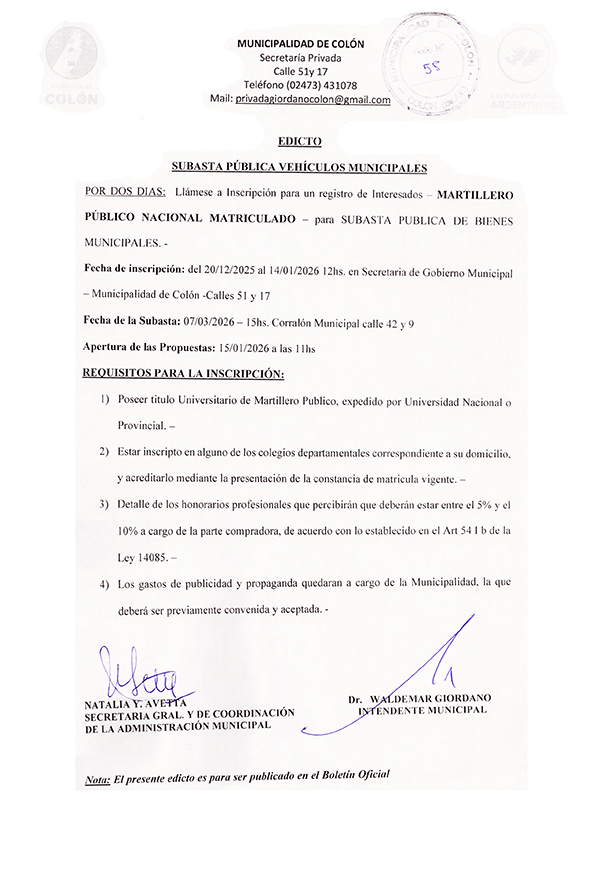 Municipio de Colon PBA