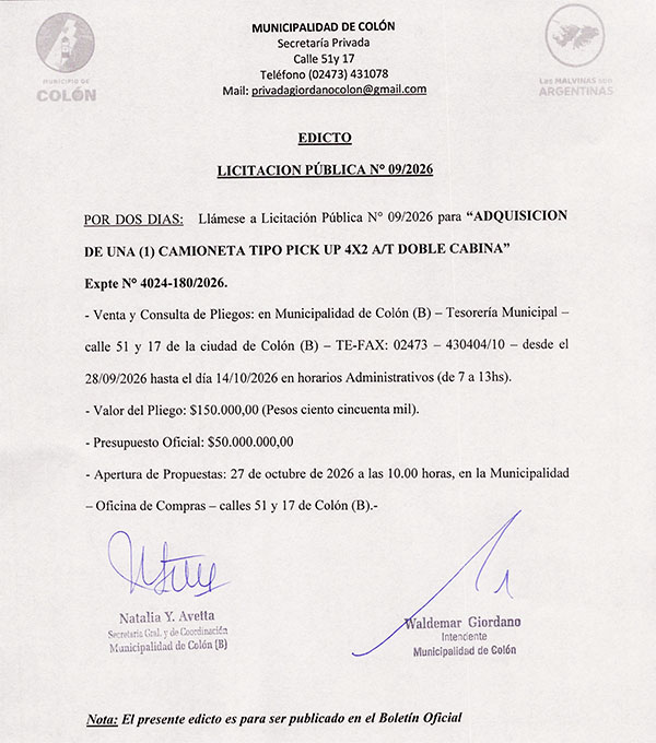 Municipio de Colon PBA